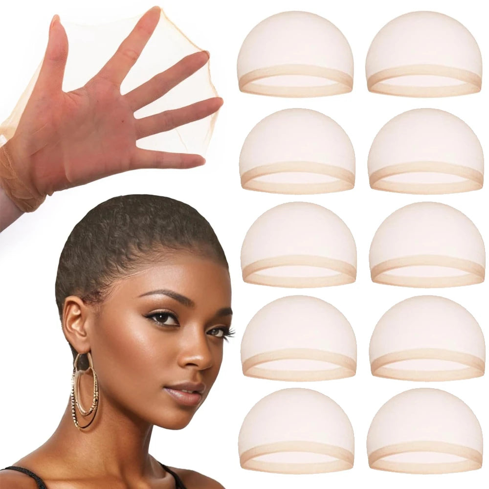 Wholesale 20 Pcs Transparent HD Wig Cap, Thin Nylon Cap for for Women Lace Front, Suitable for Parties, Weddings,Halloween