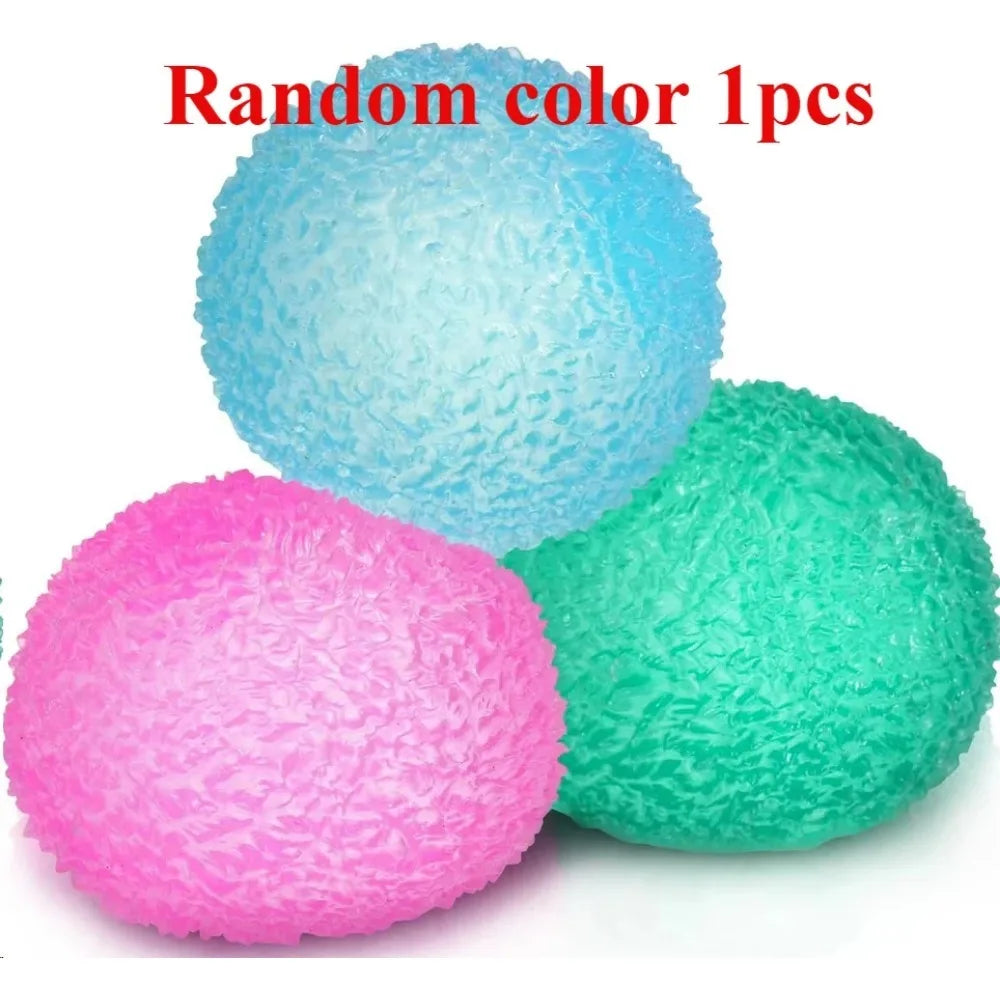 Single Multicolor Texture Ice Ball Squishy Toy: Soft Fidget Toy for Pinching & Popping, Ideal Gift for Kids and Adults on Hallow