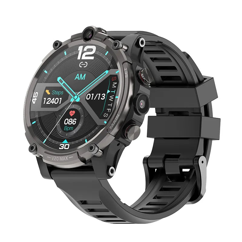 2023 V20 Customizable Men's Ladies Android Smart Watch GPS SIM Card WIFI 4G TikTok 5G Features IPS Display Rubber Answer Call