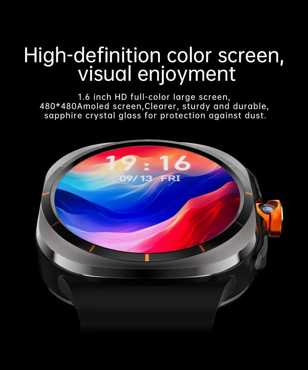2025 New 4G U8 Android Smartwatch Ultra Smart 3+32GB with SIM Card Heart Rate Tracker and Call Answering Features