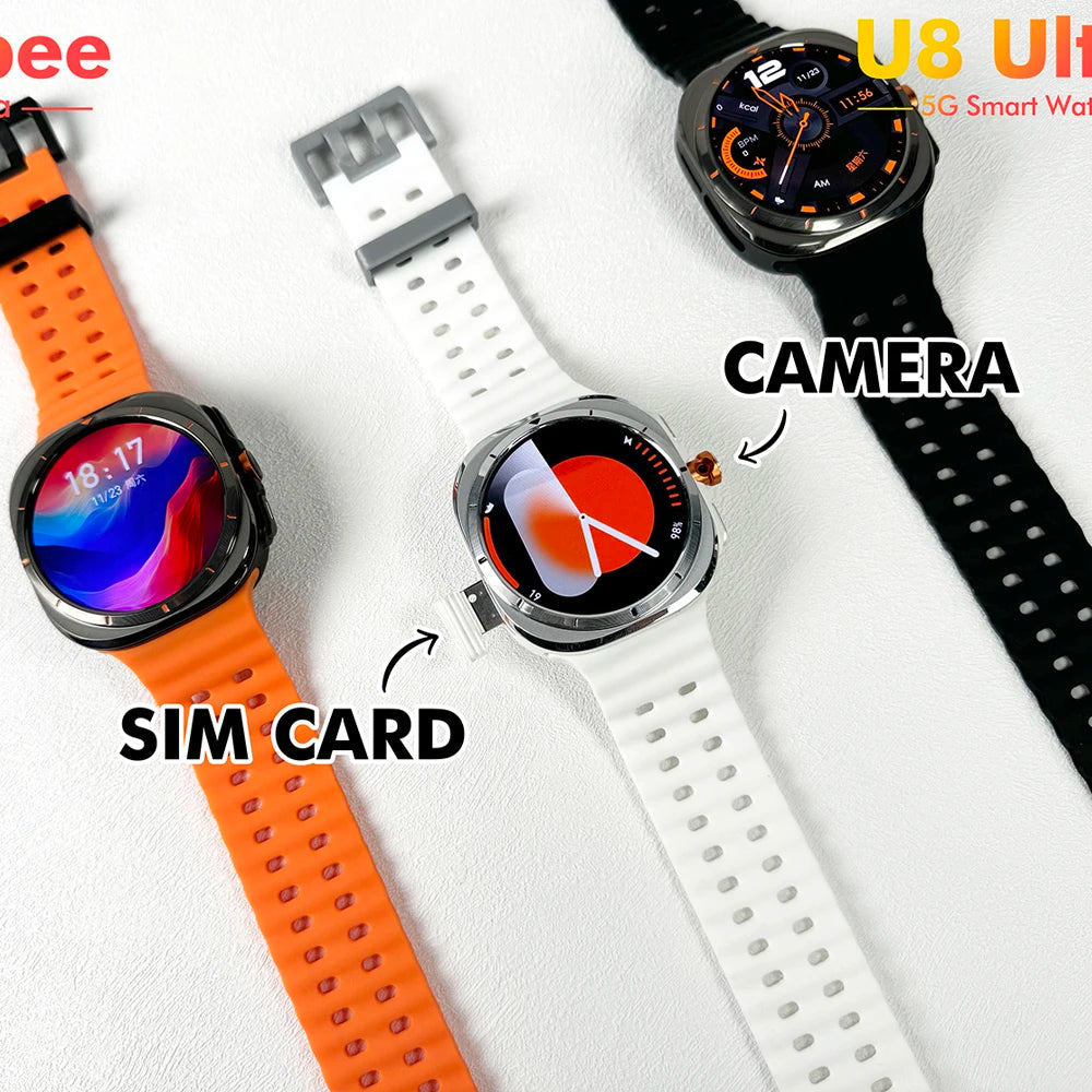 2025 New 4G U8 Android Smartwatch Ultra Smart 3+32GB with SIM Card Heart Rate Tracker and Call Answering Features