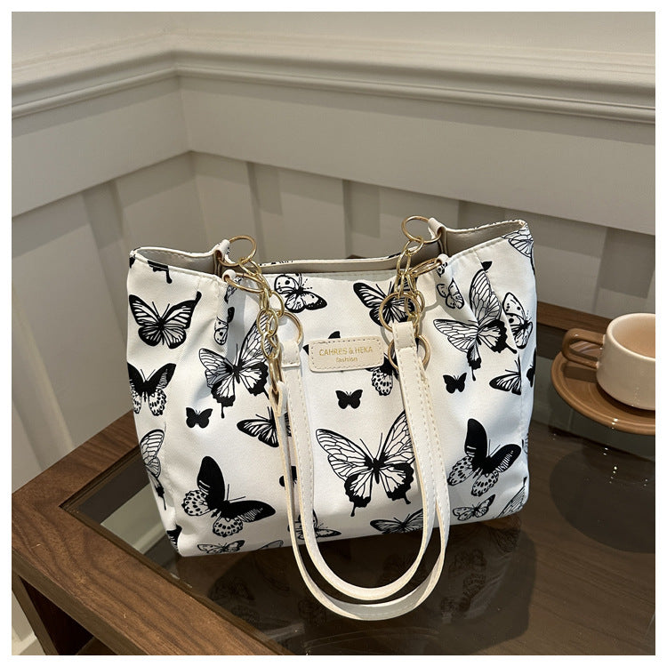 2024 New Korean Style Hand Carrying Large Capacity Personalized Casual Fashion Canvas Women's Bag Hand Carrying Shoulder Bag Tote Bag