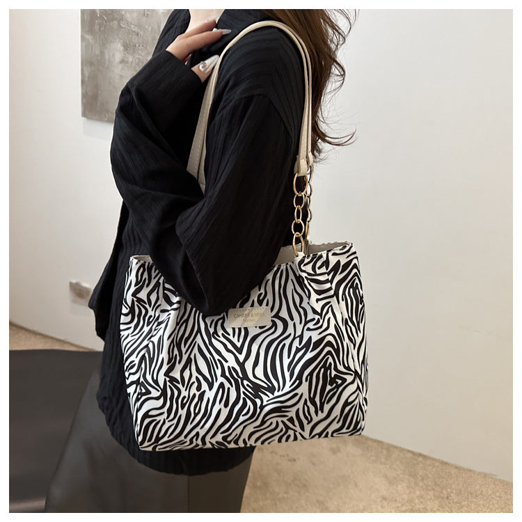 2024 New Korean Style Hand Carrying Large Capacity Personalized Casual Fashion Canvas Women's Bag Hand Carrying Shoulder Bag Tote Bag