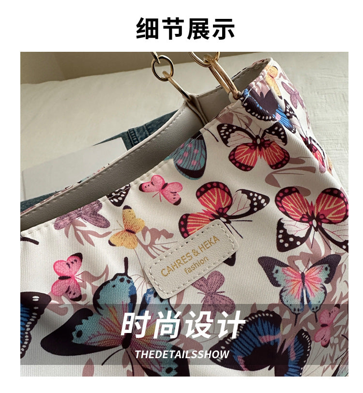 2024 New Korean Style Hand Carrying Large Capacity Personalized Casual Fashion Canvas Women's Bag Hand Carrying Shoulder Bag Tote Bag