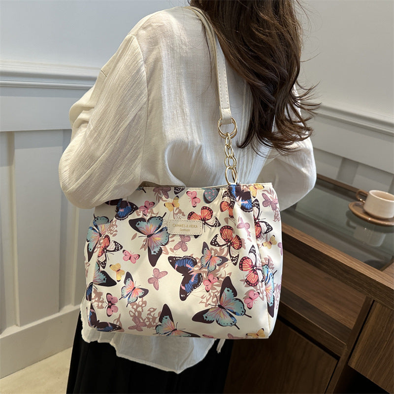 2024 New Korean Style Hand Carrying Large Capacity Personalized Casual Fashion Canvas Women's Bag Hand Carrying Shoulder Bag Tote Bag