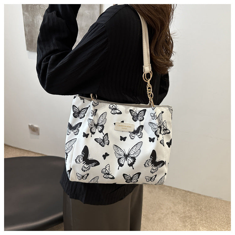 2024 New Korean Style Hand Carrying Large Capacity Personalized Casual Fashion Canvas Women's Bag Hand Carrying Shoulder Bag Tote Bag