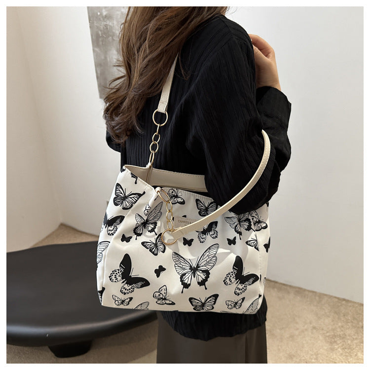 2024 New Korean Style Hand Carrying Large Capacity Personalized Casual Fashion Canvas Women's Bag Hand Carrying Shoulder Bag Tote Bag