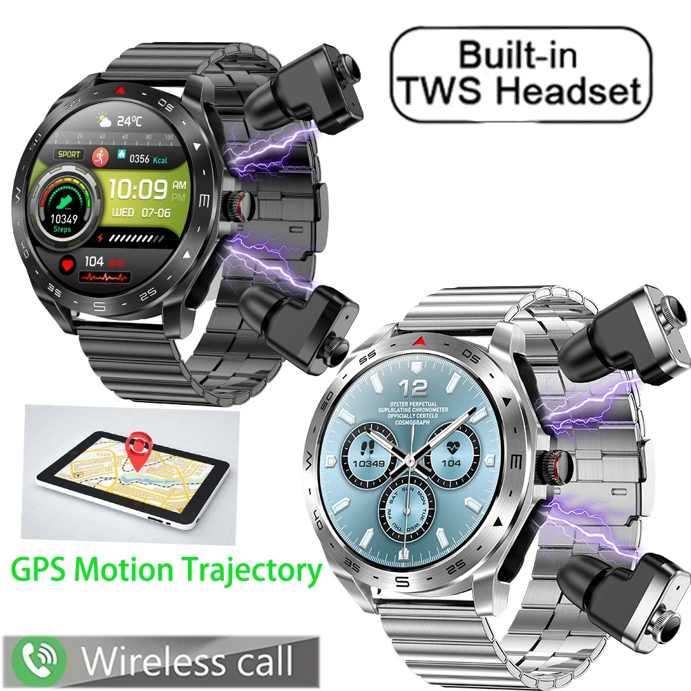 2024 TWS 2-in-1 Bluetooth Earphones Men Smart Watch Bluetooth Call GPS