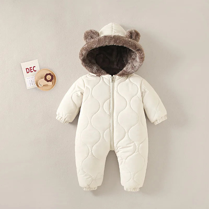 2025 New born Baby Girl clothes Winter Snowsuit Plus Velvet clothing Boys Jumpsuit 0-3 Years Romper boy Overalls Toddler Coat