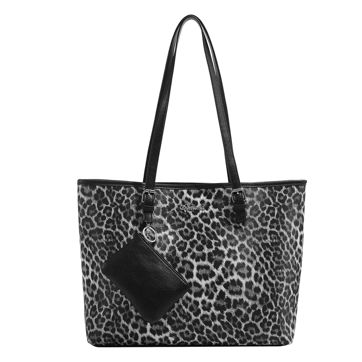 2024 Europe and the United States new female handbag shoulder bag cow leopard print simple fashion large bag