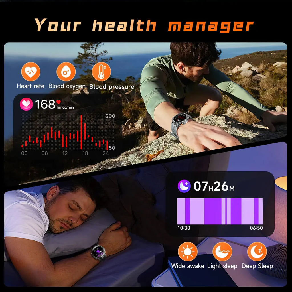 2025 1000mAh Super Capacity Battery Adult Men Smart Watch 1.7-inch Large Screen Bluetooth Call IP68 Waterproof SmartWatch Sports