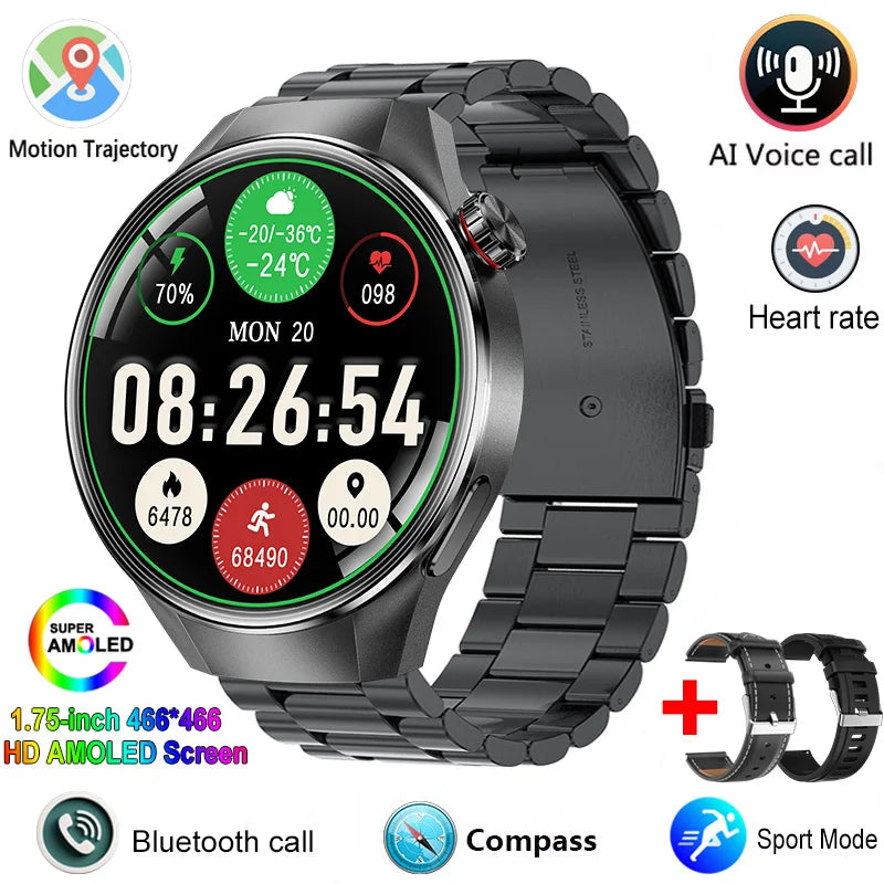 2025 New Watch G5 PlUS Smart Watch Men 1.75" HD AMOLED Screen GPS track Heart Rate Bluetooth Call Compass SmartWatch For HUAWEI