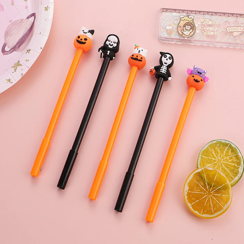 10PCS/Pack Halloween Elements Neutral Pen Pumpkin Ghost Zombie Decorative Random Assorted Mix Pen Party Favors Souvenir Gift ZYF