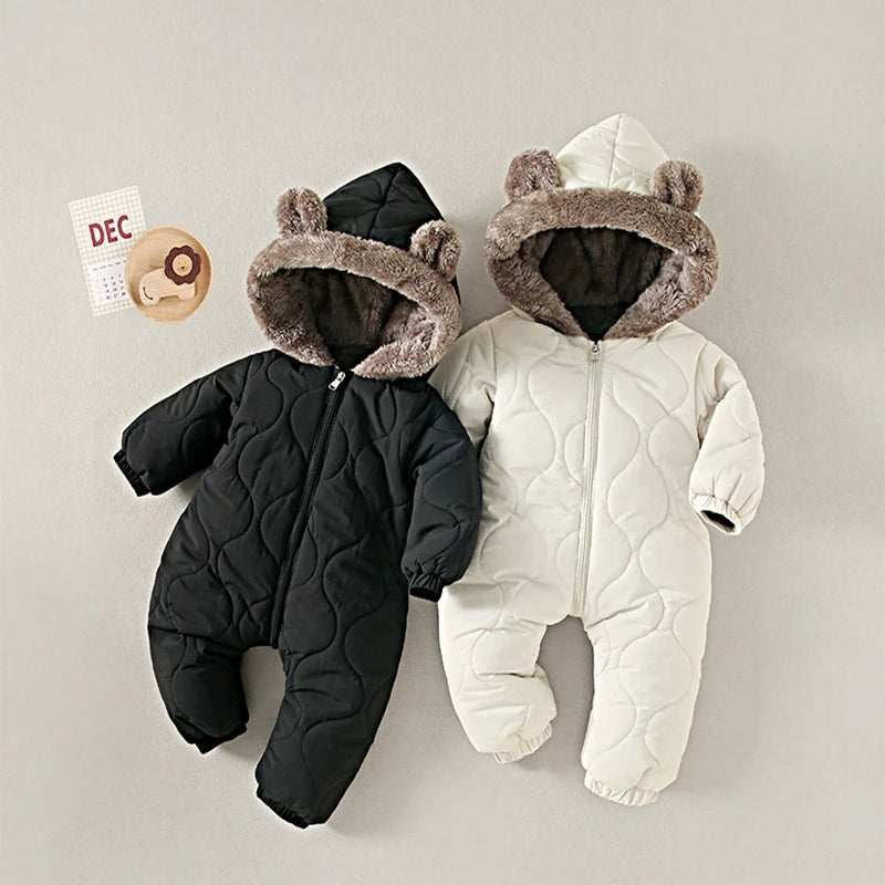 2025 New born Baby Girl clothes Winter Snowsuit Plus Velvet clothing Boys Jumpsuit 0-3 Years Romper boy Overalls Toddler Coat