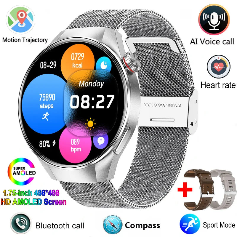 2025 New Watch G5 PlUS Smart Watch Men 1.75" HD AMOLED Screen GPS track Heart Rate Bluetooth Call Compass SmartWatch For HUAWEI