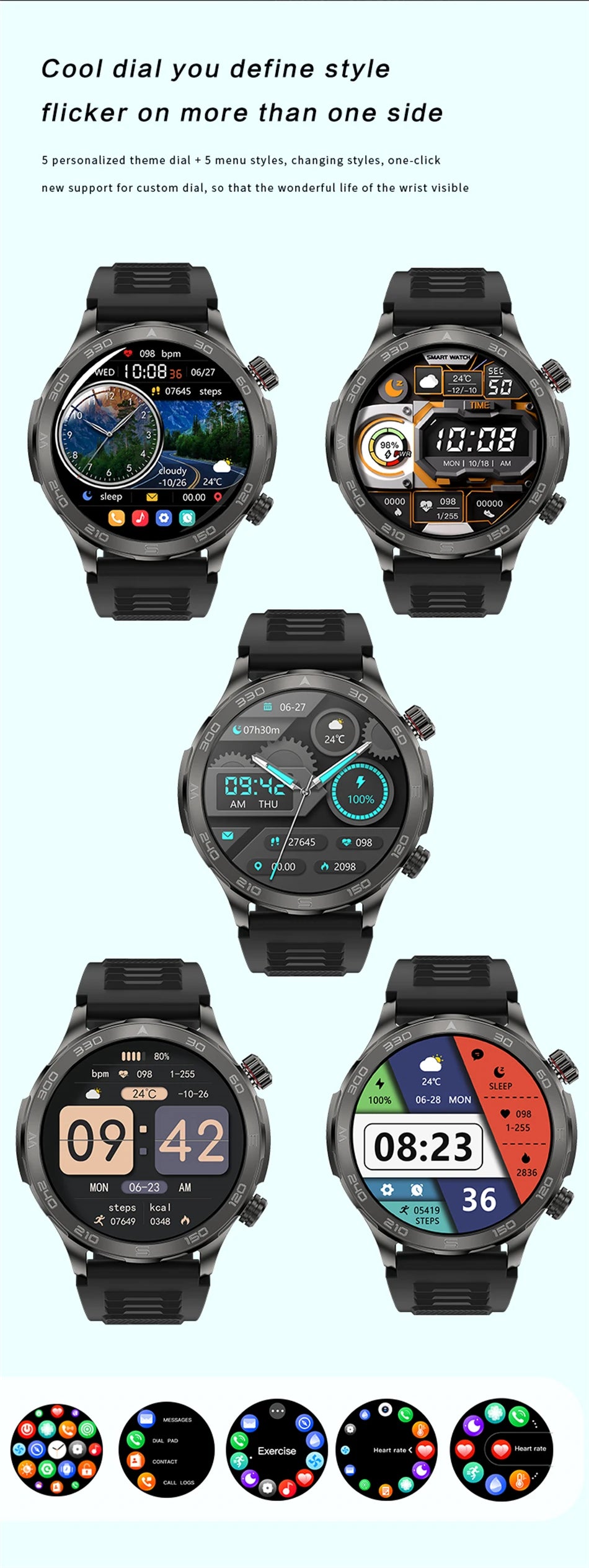 2025 New Bluetooth Call Smart Watch Men For Huawei AMOLED HD Large Screen Heart Rate NFC IP68 Waterproof GPS Sports Smart Watch