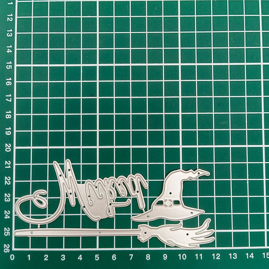 2024 New Arrival Halloween Skeleton Spider Raven Witch Zombie Ghost Bat Pumpkin Letter  Cutting Dies for Scrapbook Card Making