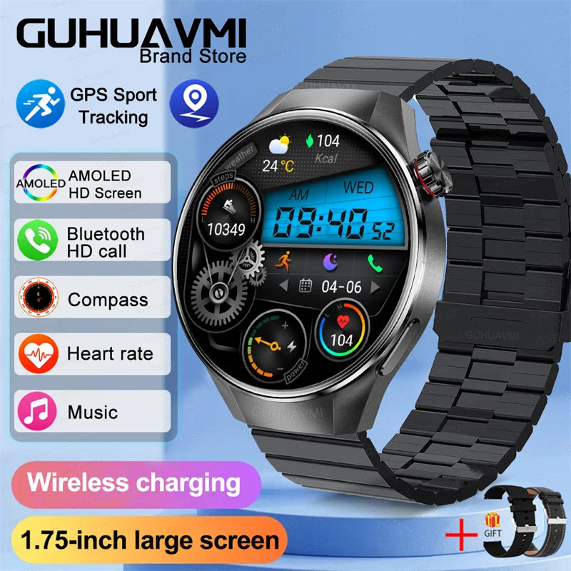 2025New For Huawei GT5 Pro Smart Watch Men HD AMOLED Screen GPS Motion trajectory HeartRate Bluetooth Call 1.75" SmartWatch IP68