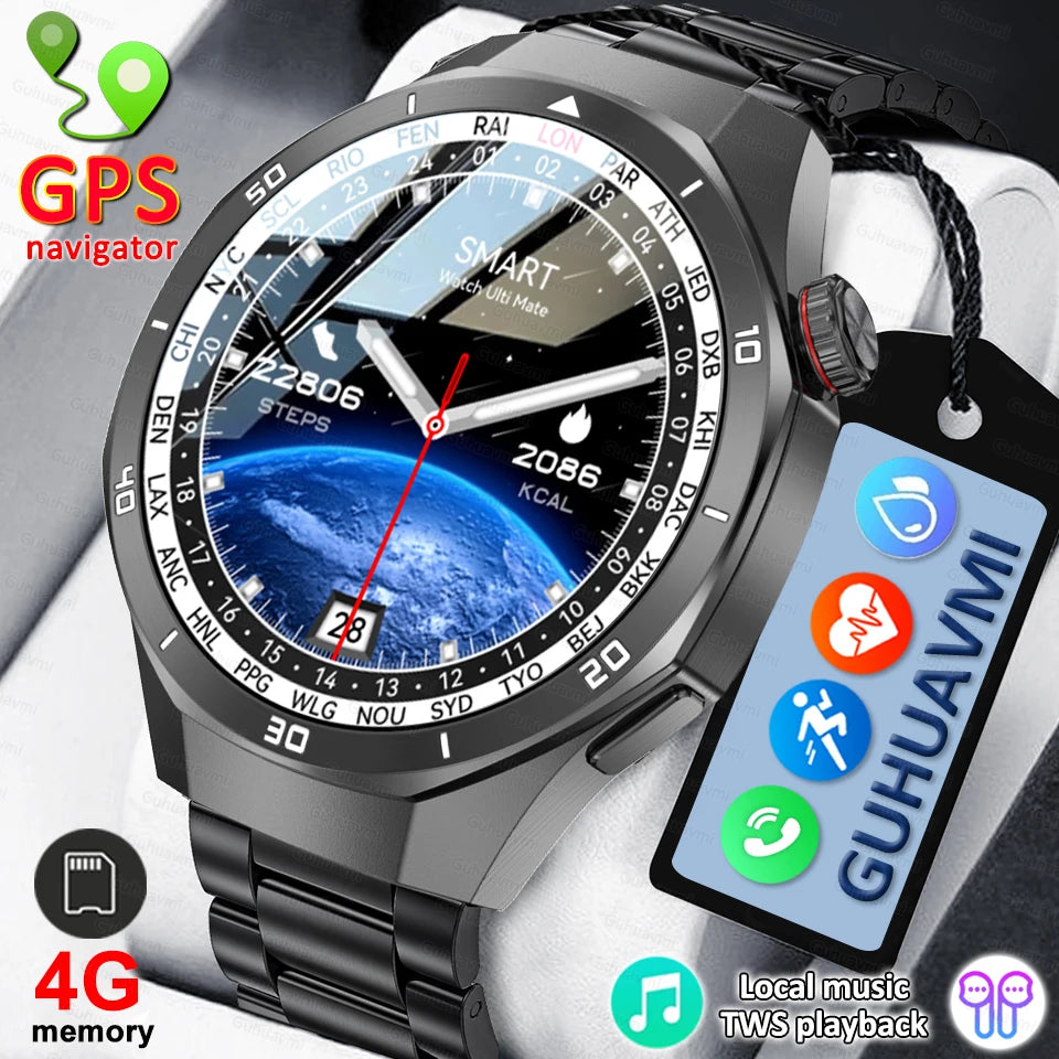 2025 New 4G Memory Smart Watch AMOLED HD Always Display The Time Bluetooth Call  GPS Sport Smart Watch For ios Xiaomi Huawei DT5