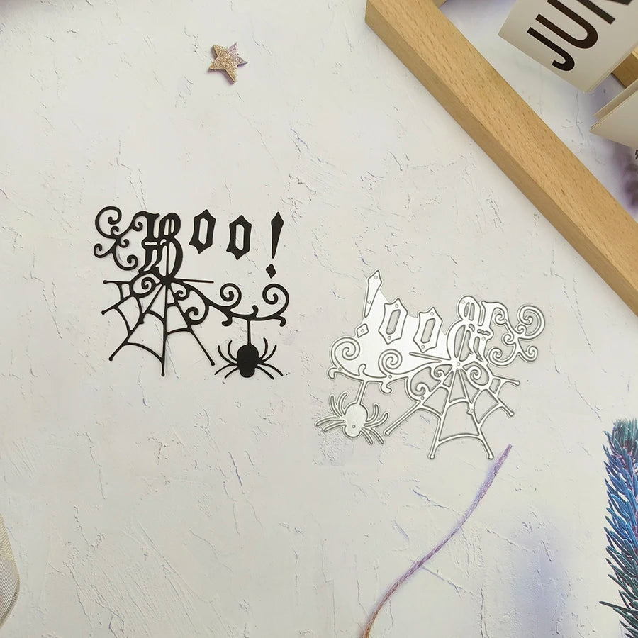 2024 New Arrival Halloween Skeleton Spider Raven Witch Zombie Ghost Bat Pumpkin Letter  Cutting Dies for Scrapbook Card Making