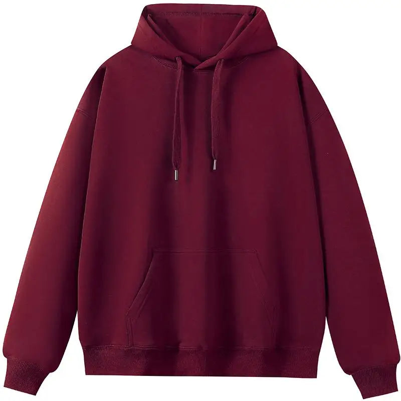 2025 New  Fashion Men's Hoodies New Autumn Winter Casual Thick Warm Top Solid Color Pullover Hoodie Sweatshirt