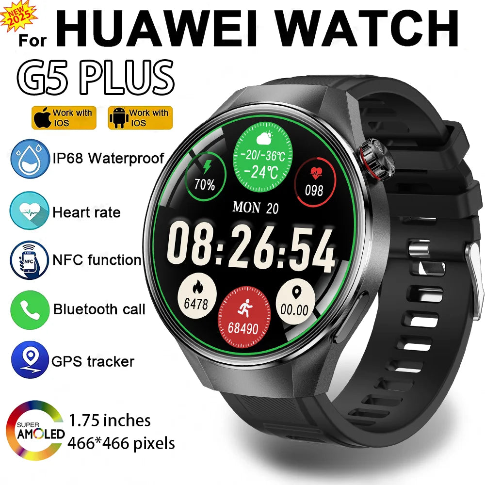 2025 True AMOLED Smart Watch Full touch Screen 466*466 HD Health Tracker Voice Call Smartwatch Man Women For Xiaomi Huawei iOS