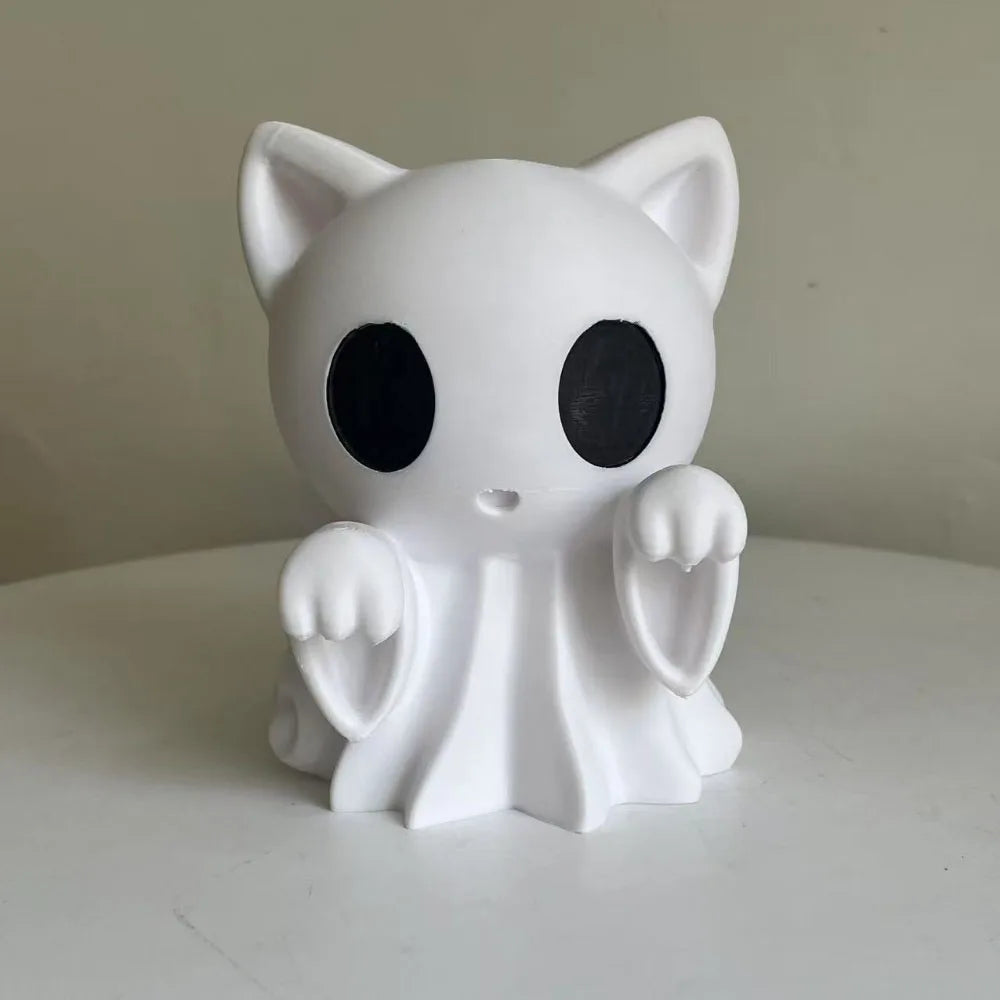 1pcs Ghost Cat Statue, Halloween Cute Ghost Dog Cat Decorations, Interesting Halloween Decorations, Tabletop Ornaments