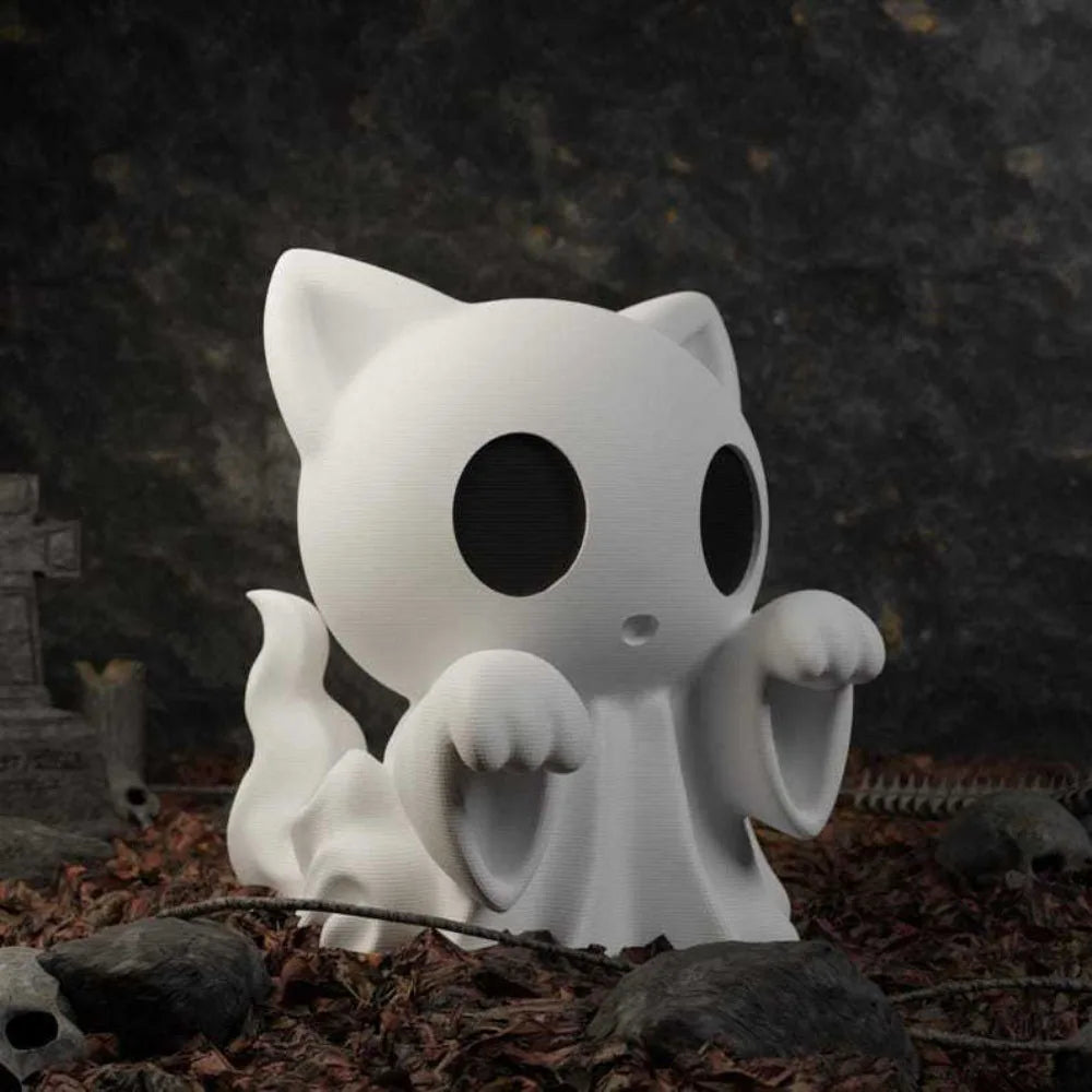 1pcs Ghost Cat Statue, Halloween Cute Ghost Dog Cat Decorations, Interesting Halloween Decorations, Tabletop Ornaments