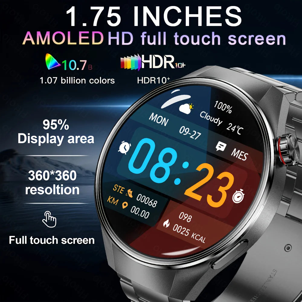 2025 True AMOLED Smart Watch Full touch Screen 466*466 HD Health Tracker Voice Call Smartwatch Man Women For Xiaomi Huawei iOS