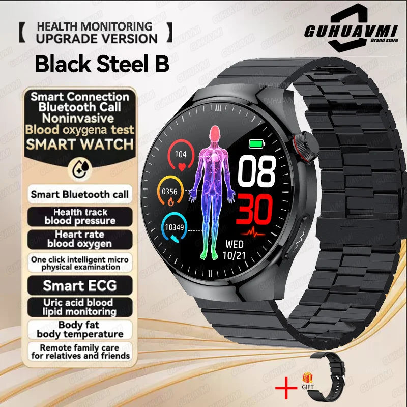 2025 New Smart Watch For Men Health ECG+HRV Blood Oxygen Uric Acid Fitness Sport Tracker Watches body fat Sleep Call Smartwatch