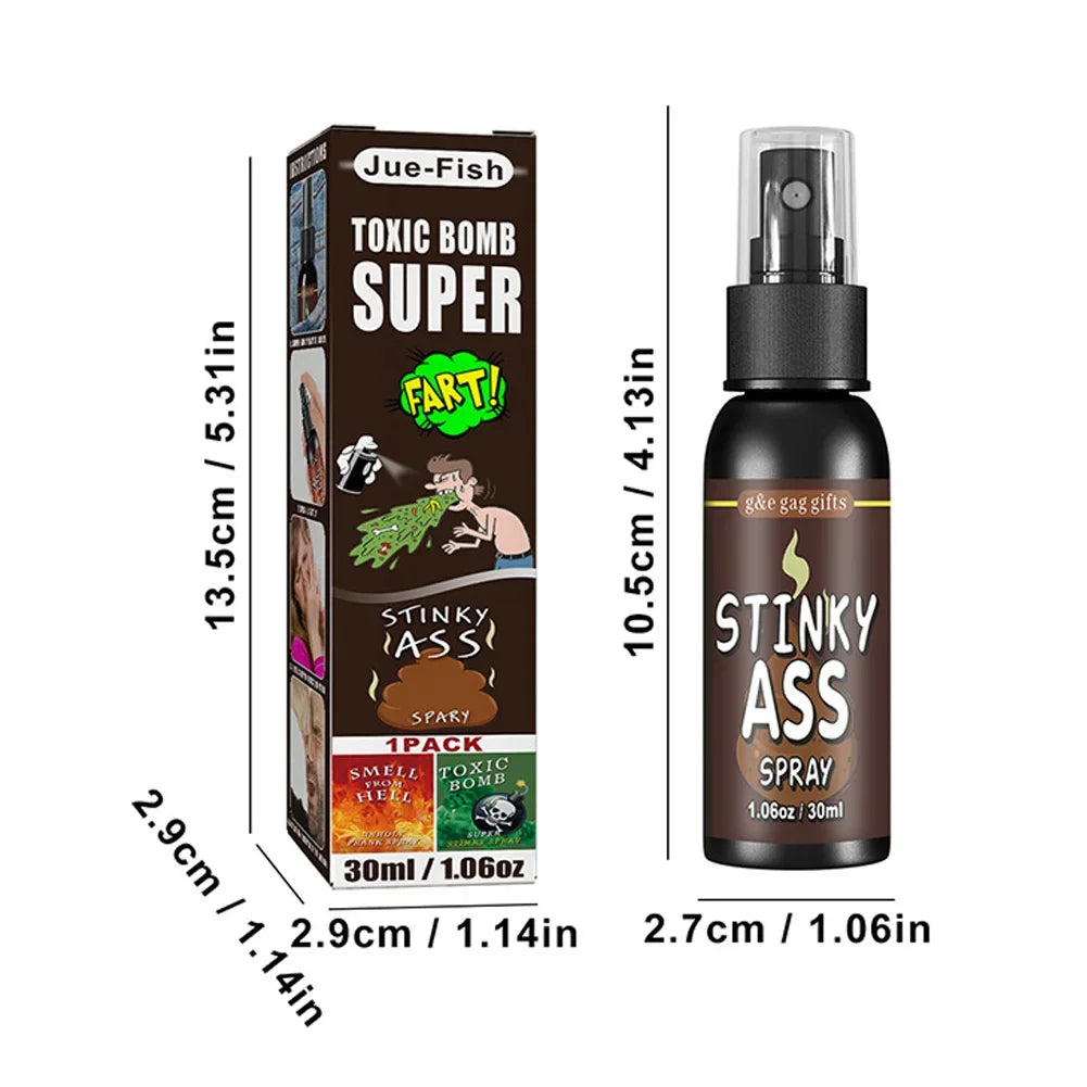 6pcs-1pcs 30ml Halloween Props Liquid Fart Spray Non Toxic Stink Bomb Ass-Smelly Stinky Gas Prank Toy Joke Party Supplies