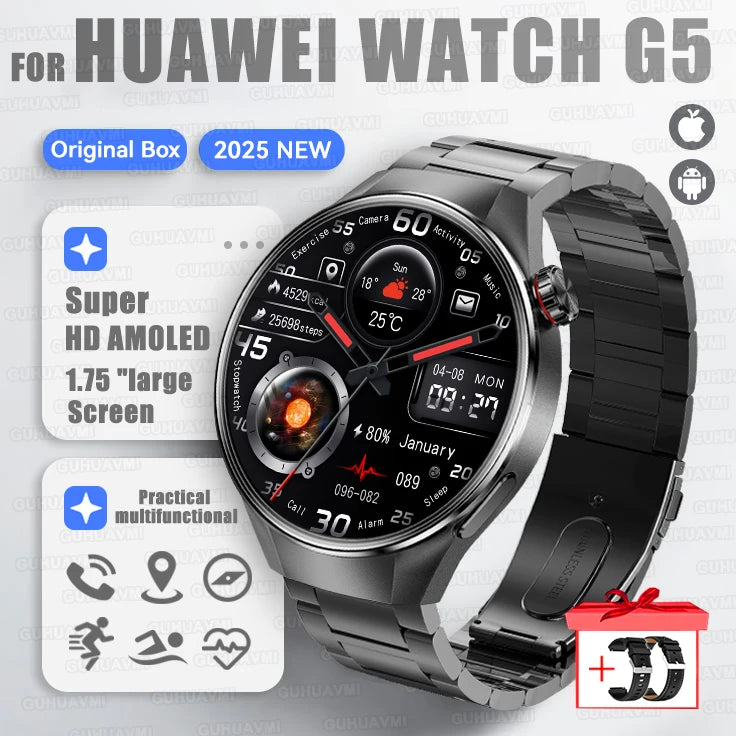 2025 New Watch G5 Plus Sports Smart Watch Men 466*466 AMOLED Screen IP68 Waterproof GPS trackr Compass Bluetooth Call Smartwatch