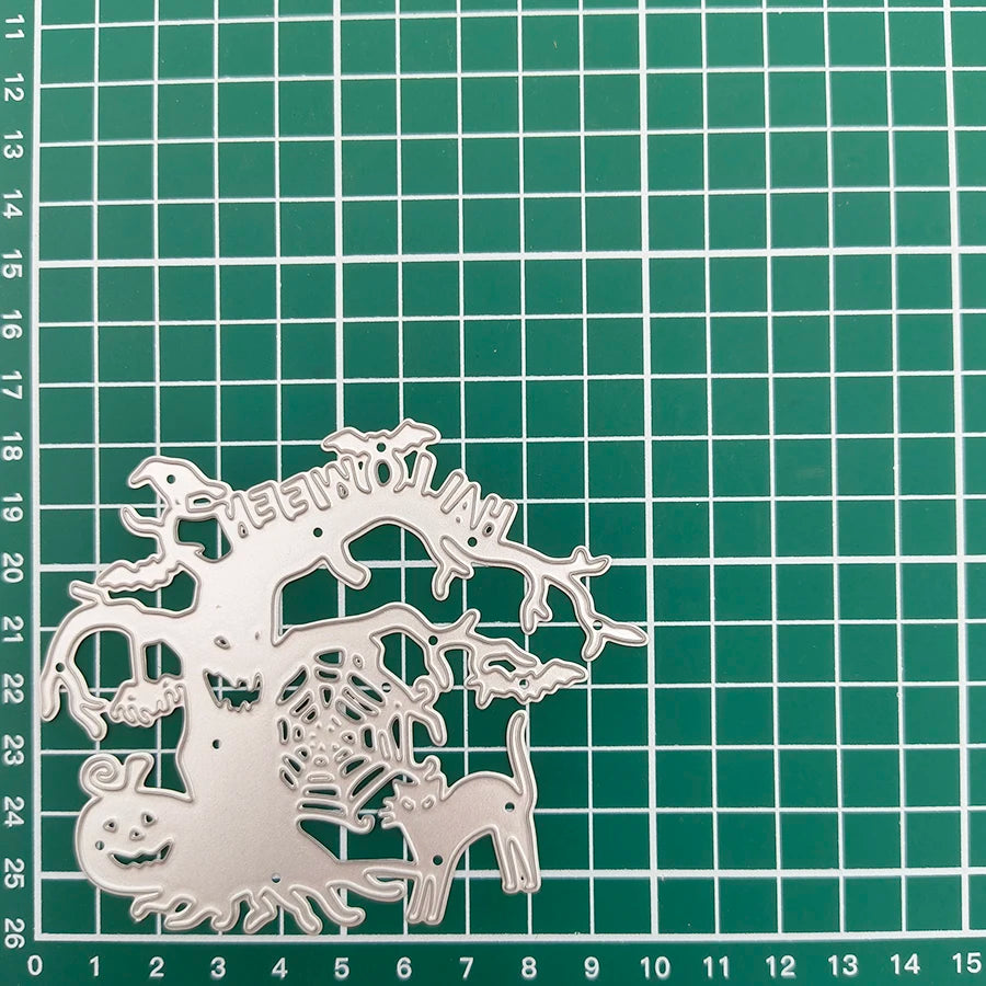 2024 New Arrival Halloween Skeleton Spider Raven Witch Zombie Ghost Bat Pumpkin Letter  Cutting Dies for Scrapbook Card Making