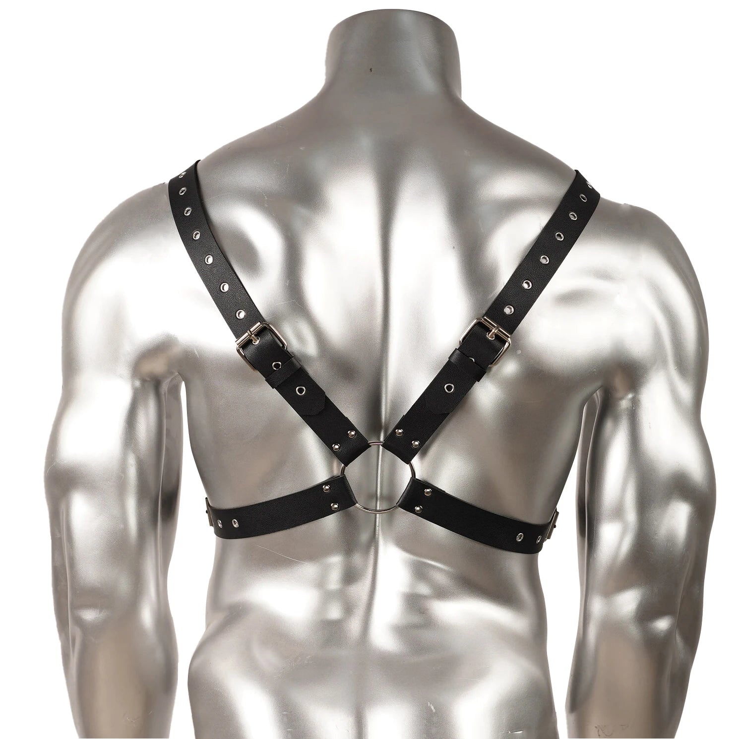 1pc y leather mens harness black chest harness with buckles halloween costume Valentines gift for him