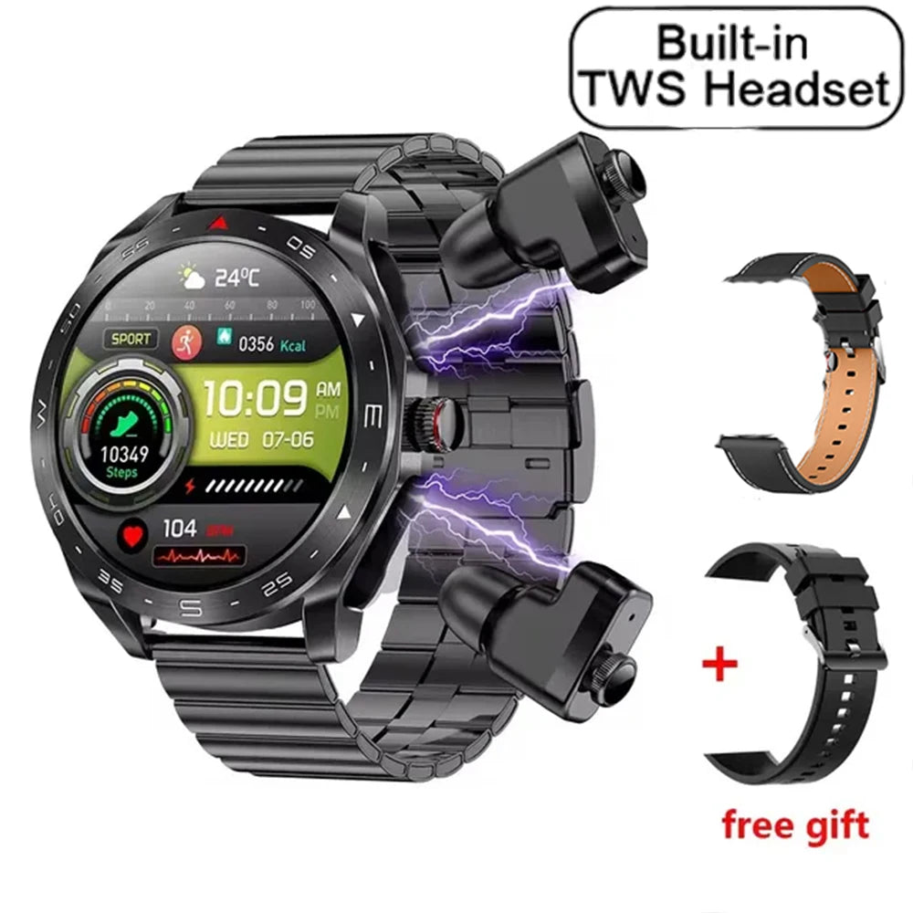 2024 TWS 2-in-1 Bluetooth Earphones Men Smart Watch Bluetooth Call GPS