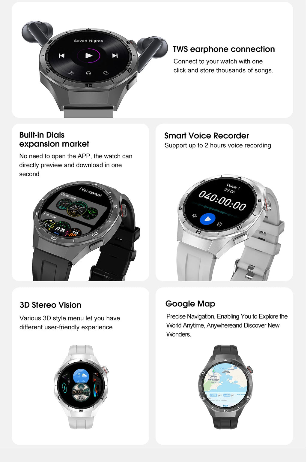 2025 New 4G Memory Smart Watch AMOLED HD Always Display The Time Bluetooth Call  GPS Sport Smart Watch For ios Xiaomi Huawei DT5