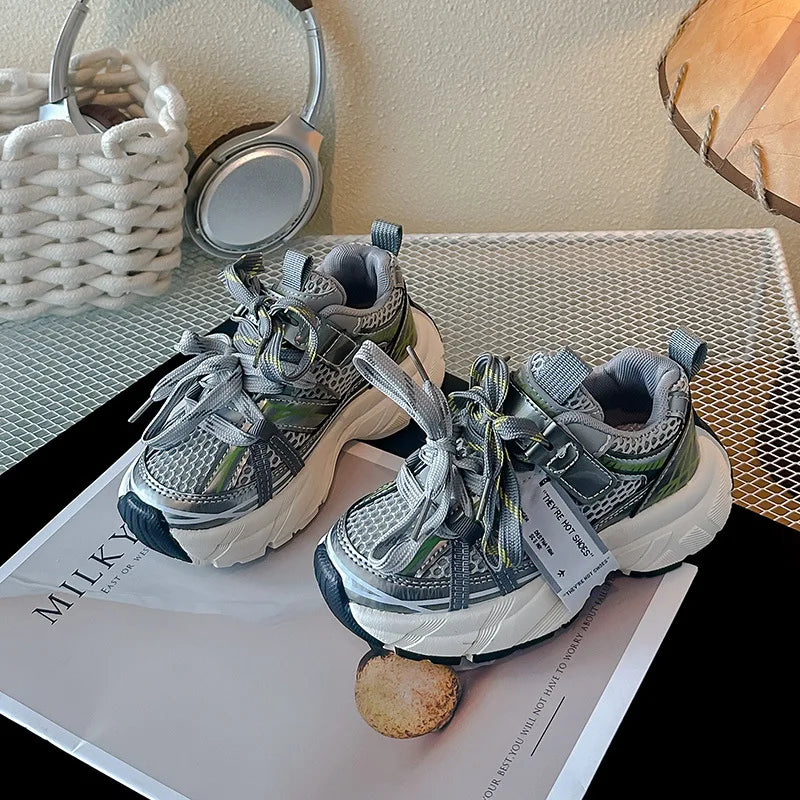 2025 Spring Autumn New Children Casual Shoes for Girls Boys Fashion Korean Style Soft Sole Anti-slippery Versatile Chic Sneakers