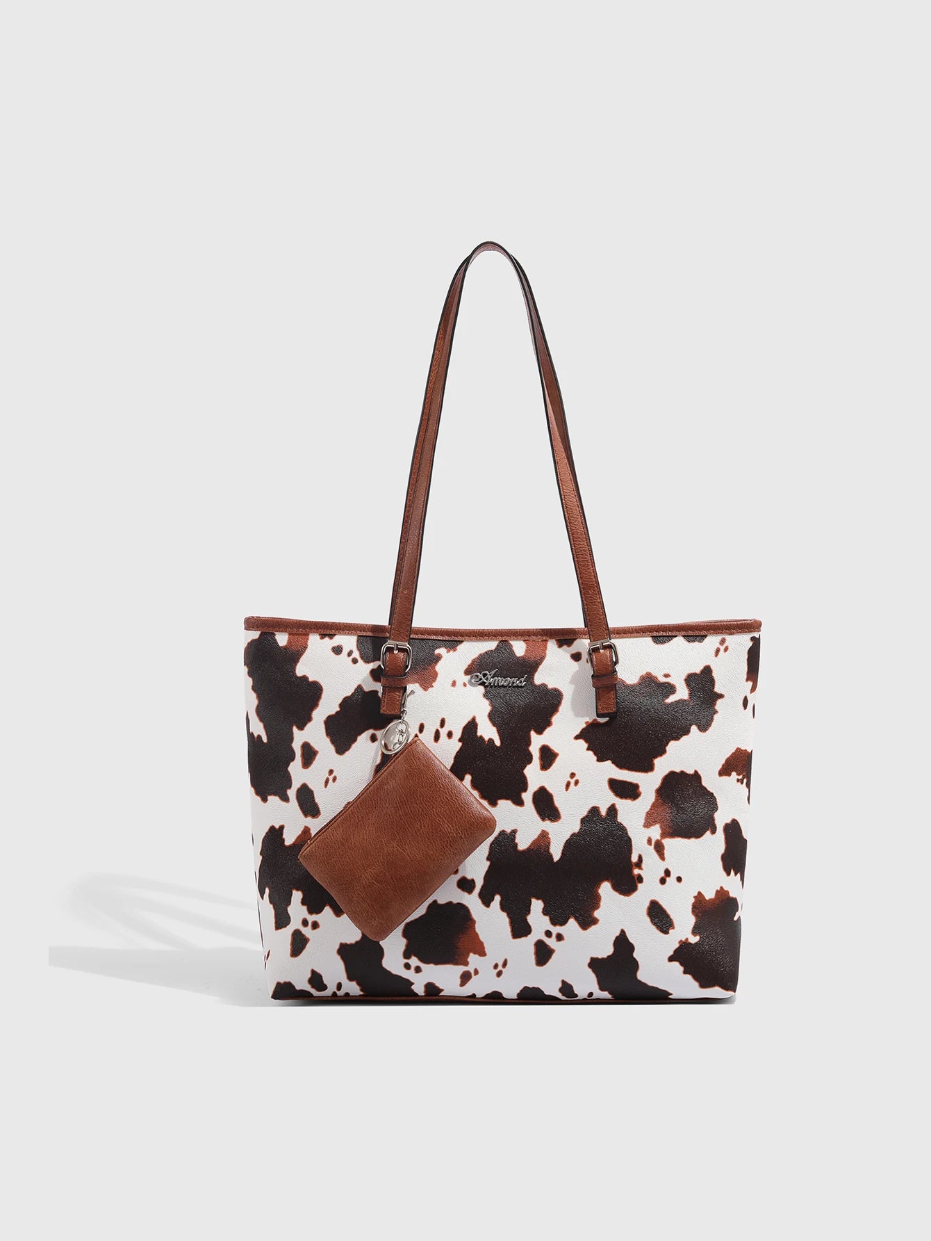 2024 Europe and the United States new female handbag shoulder bag cow leopard print simple fashion large bag