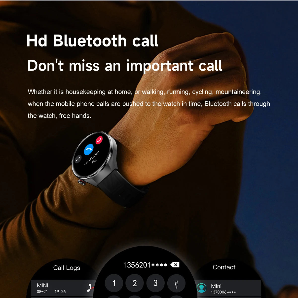 2025 New Originl Watch GUHUAVMI Smart Watch 1.75" HD AMOLED Screen GPS track Heart Rate Bluetooth Call Compass Smartwatches Men