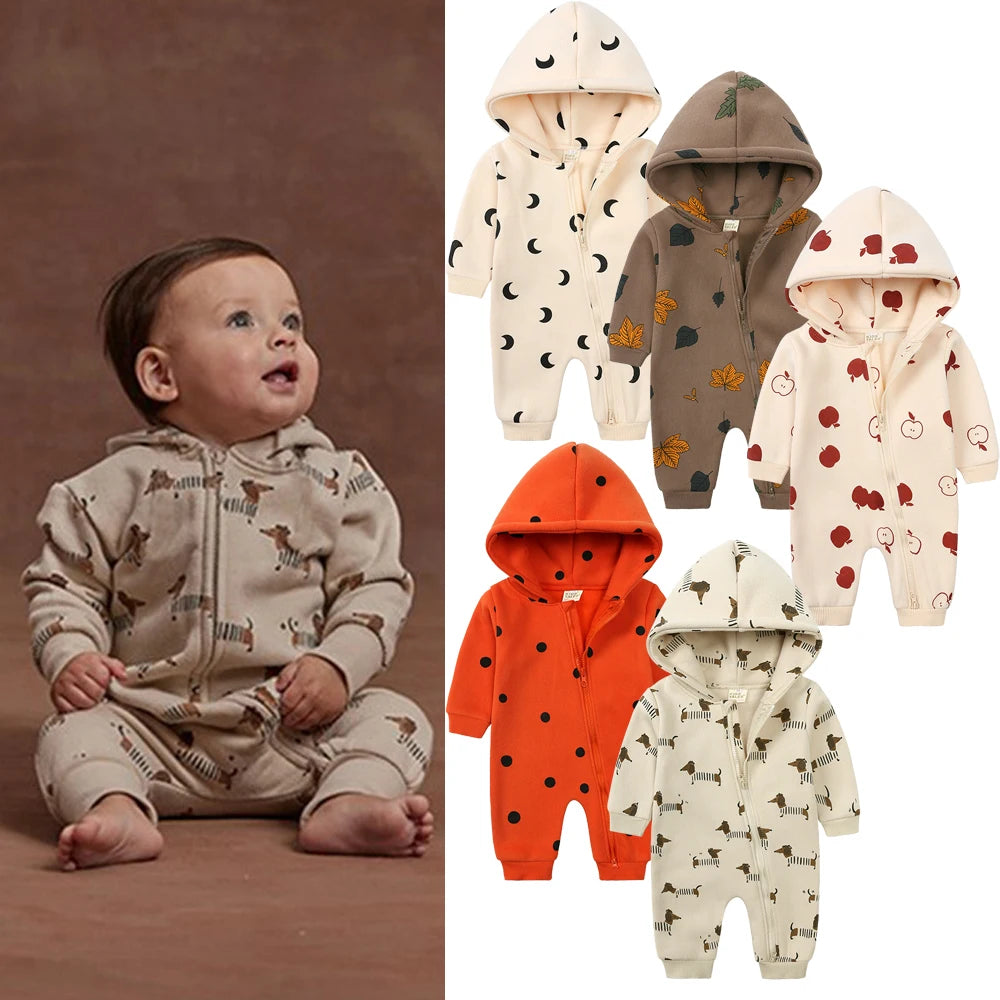 2025 new Bodysuit For Newborn Baby Boys Girls Clothes Long Sleeve cotton Rompers Hoodies Bear Jumpsuit Costume Infant Onesies