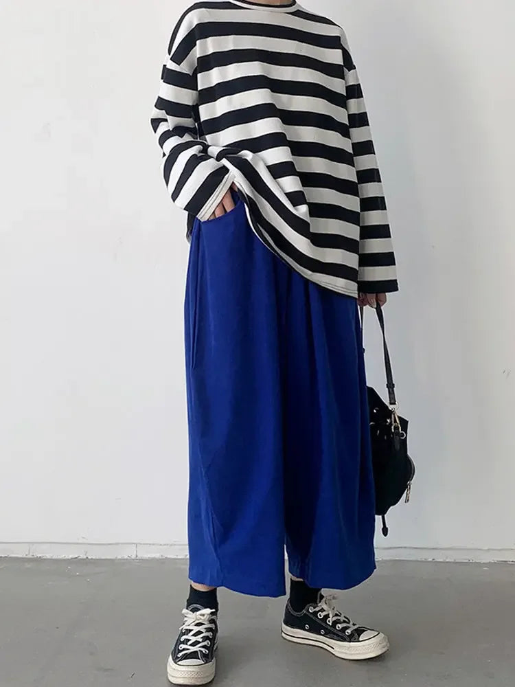 2023 Autumn Casual Harem Pants Women Cotton High Waisted Trousers Retro Loose Bloomers Women's Oversize Pants Baggy Sweatpants