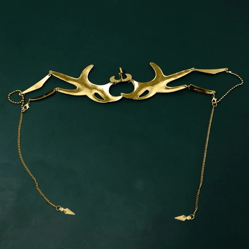 Irregular Metal Mask Hollow Face Decoration Mechanical Alien Fluid Face Accessories Halloween Masquerade Party Jewelry