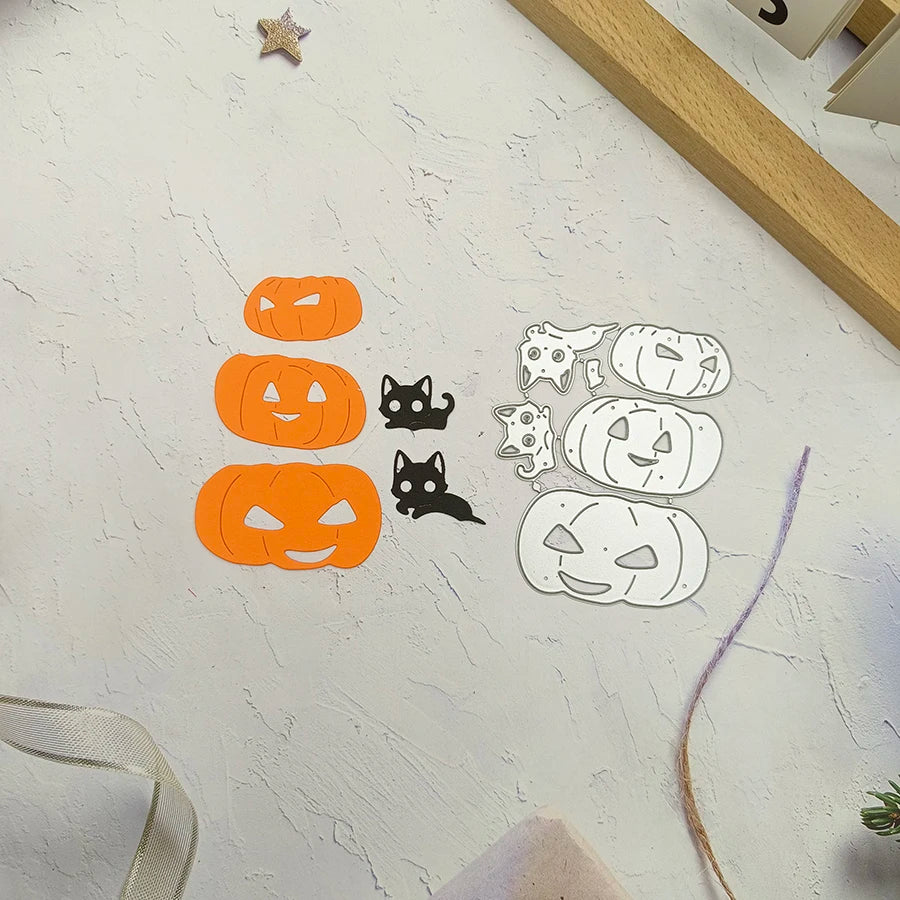 2024 New Arrival Halloween Skeleton Spider Raven Witch Zombie Ghost Bat Pumpkin Letter  Cutting Dies for Scrapbook Card Making