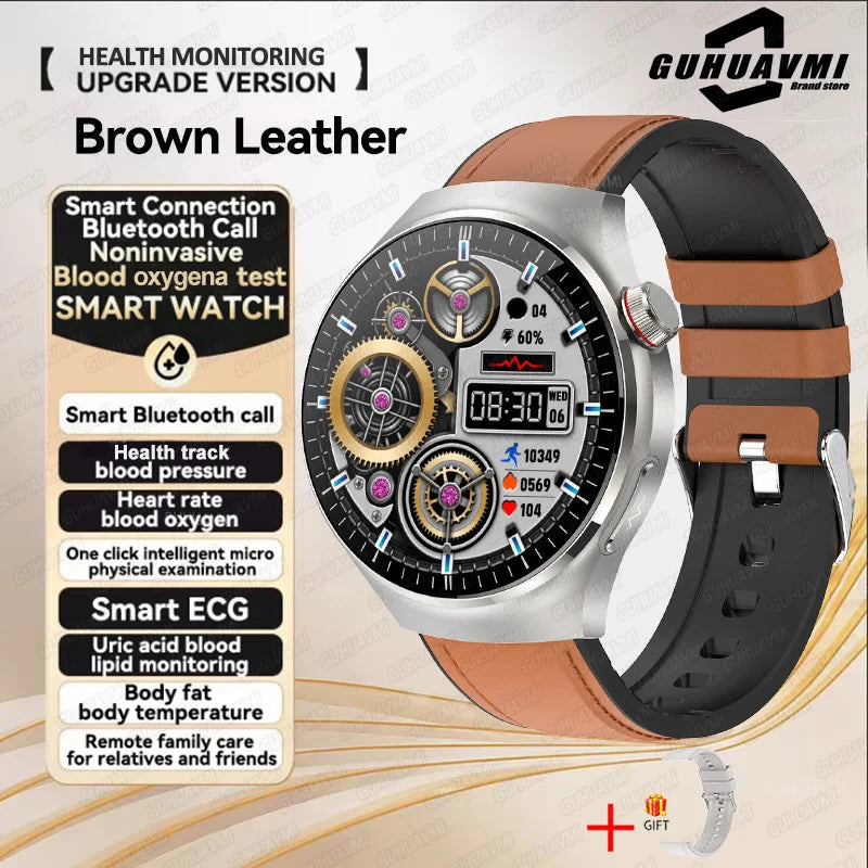 2025 New Smart Watch For Men Health ECG+HRV Blood Oxygen Uric Acid Fitness Sport Tracker Watches body fat Sleep Call Smartwatch