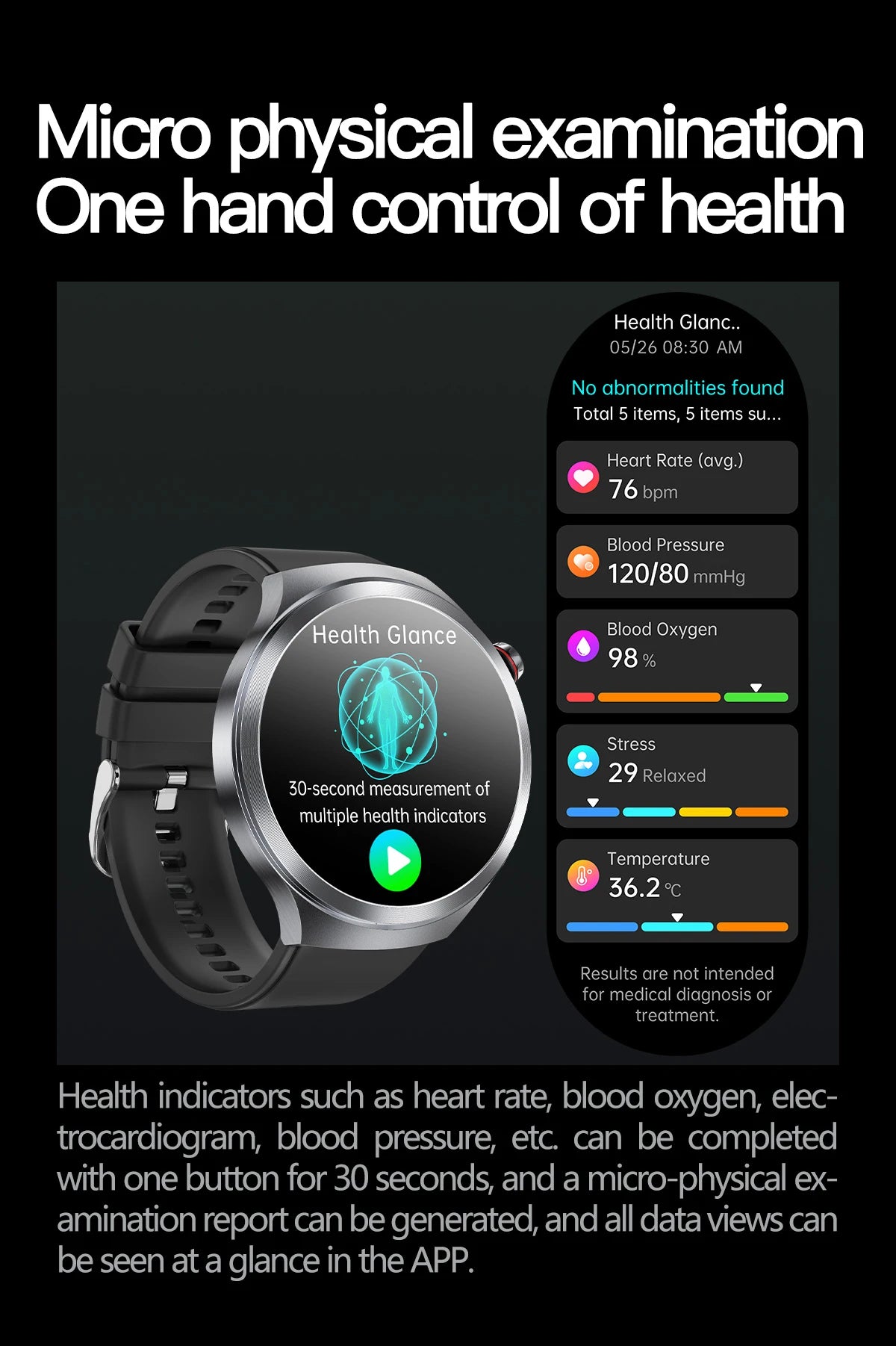 2025 New Health detection ECG+PPG Uric Acid Blood Oxygen Body Analysis Smart Watch Clock Bluetooth BT Call Smart Watch Men