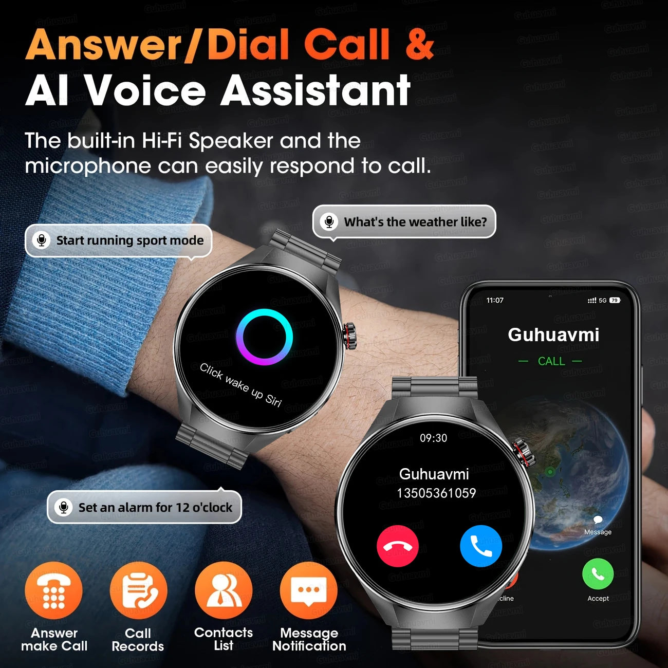 2025 New Watch G5 Plus Sports Smart Watch Men 466*466 AMOLED Screen IP68 Waterproof GPS trackr Compass Bluetooth Call Smartwatch