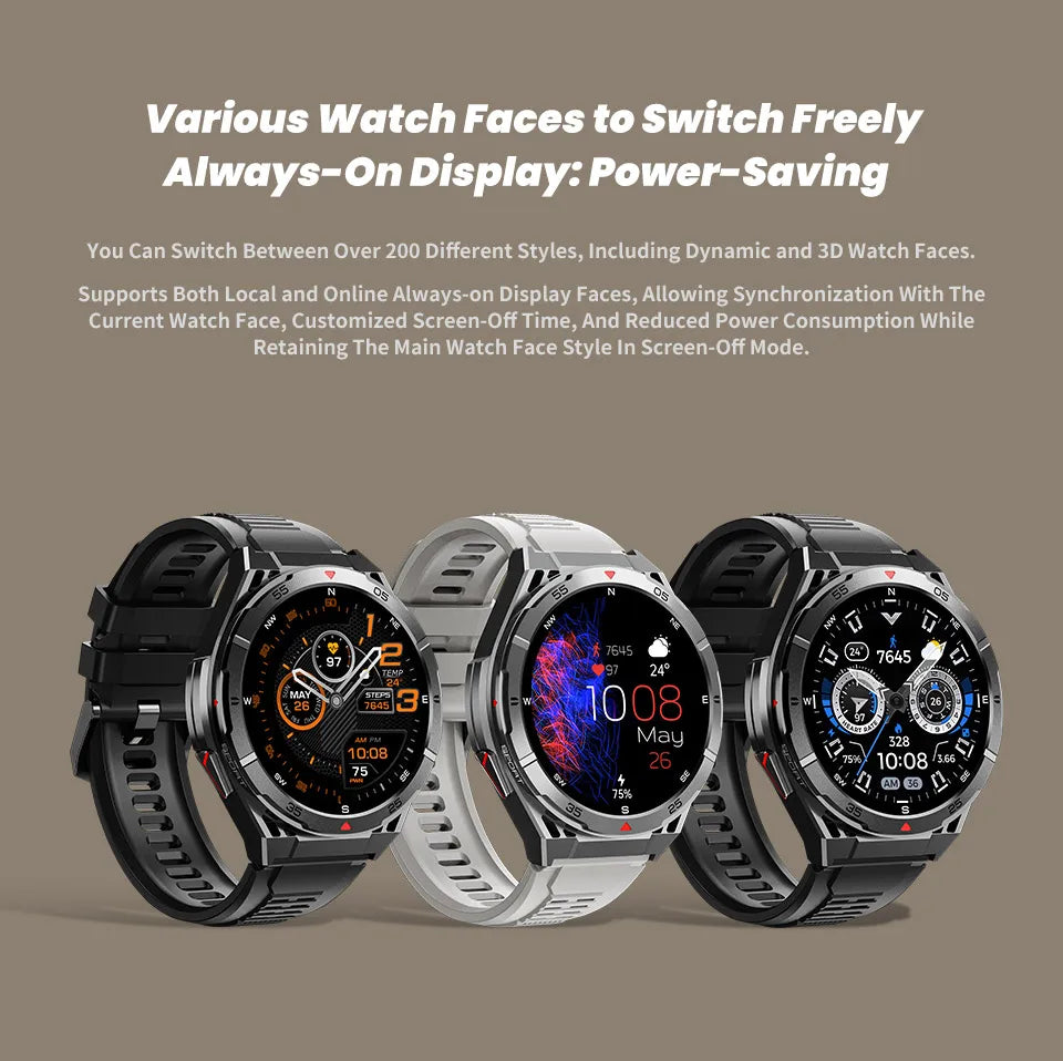 2025 New Dual-Band satellite GPS Sports Smart watch Men 1.43'' HD Screen Heart Rate Compass 10ATM Waterproof Swimming Smartwatch