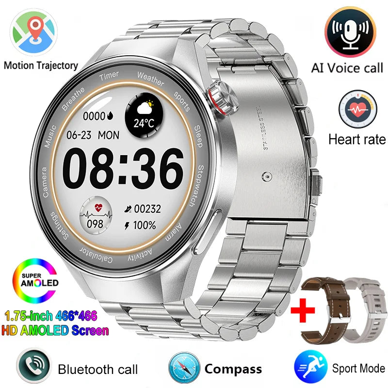 2025 New Watch G5 PlUS Smart Watch Men 1.75" HD AMOLED Screen GPS track Heart Rate Bluetooth Call Compass SmartWatch For HUAWEI