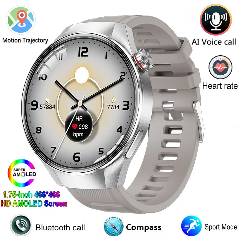 2025 New Watch G5 PlUS Smart Watch Men 1.75" HD AMOLED Screen GPS track Heart Rate Bluetooth Call Compass SmartWatch For HUAWEI