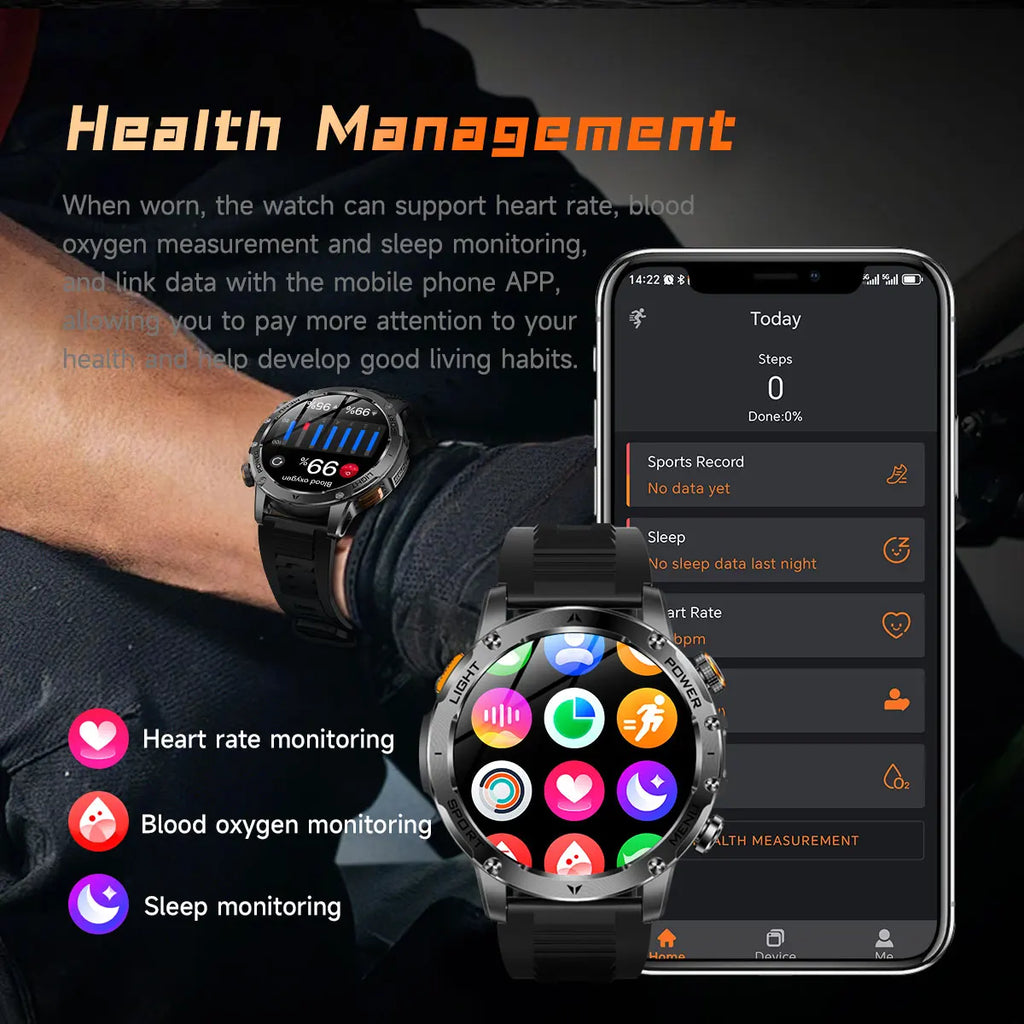 2025 1000mAh Super Capacity Battery Adult Men Smart Watch 1.7-inch Large Screen Bluetooth Call IP68 Waterproof SmartWatch Sports